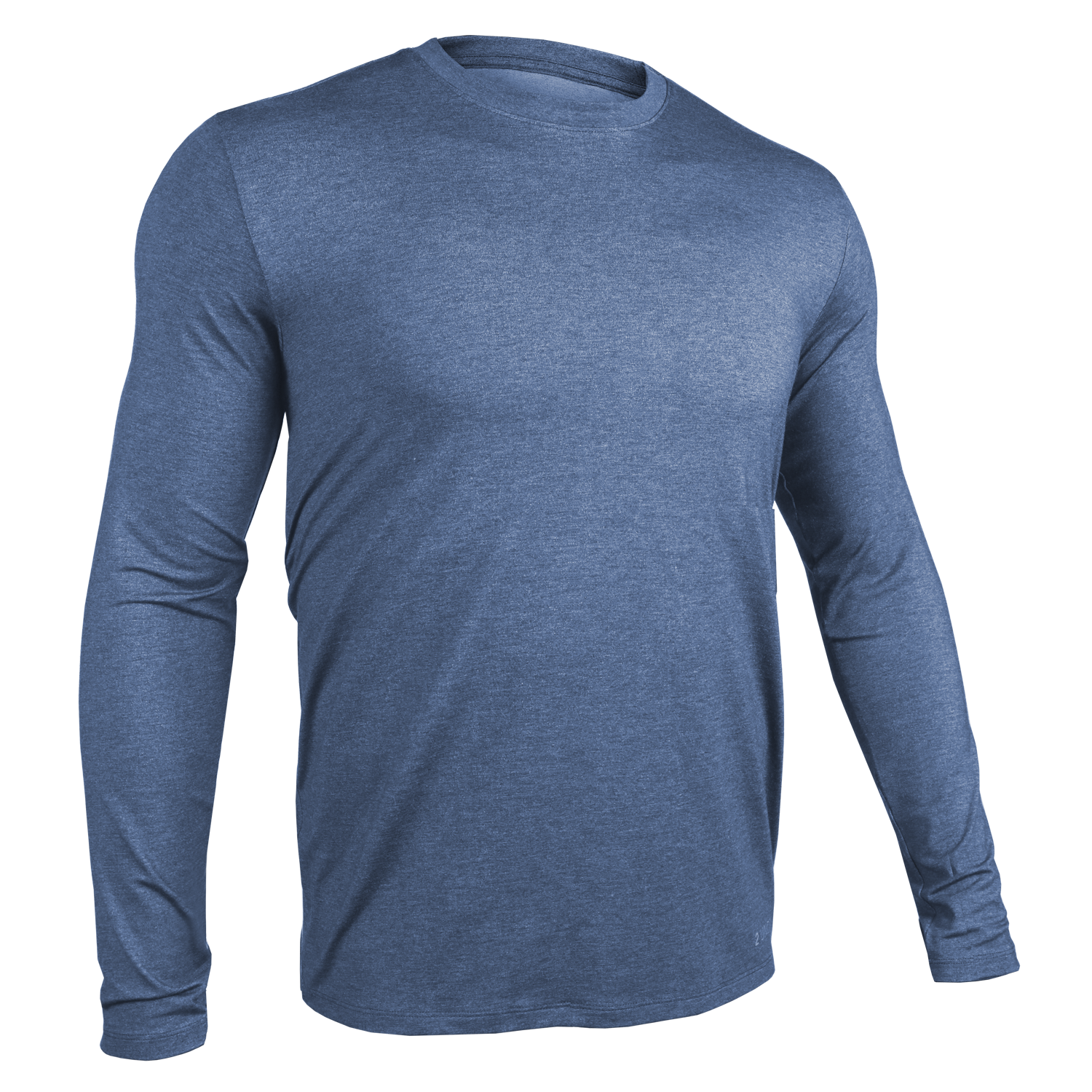 Luxury Long Sleeve Crew Tee - Heathered Indigo