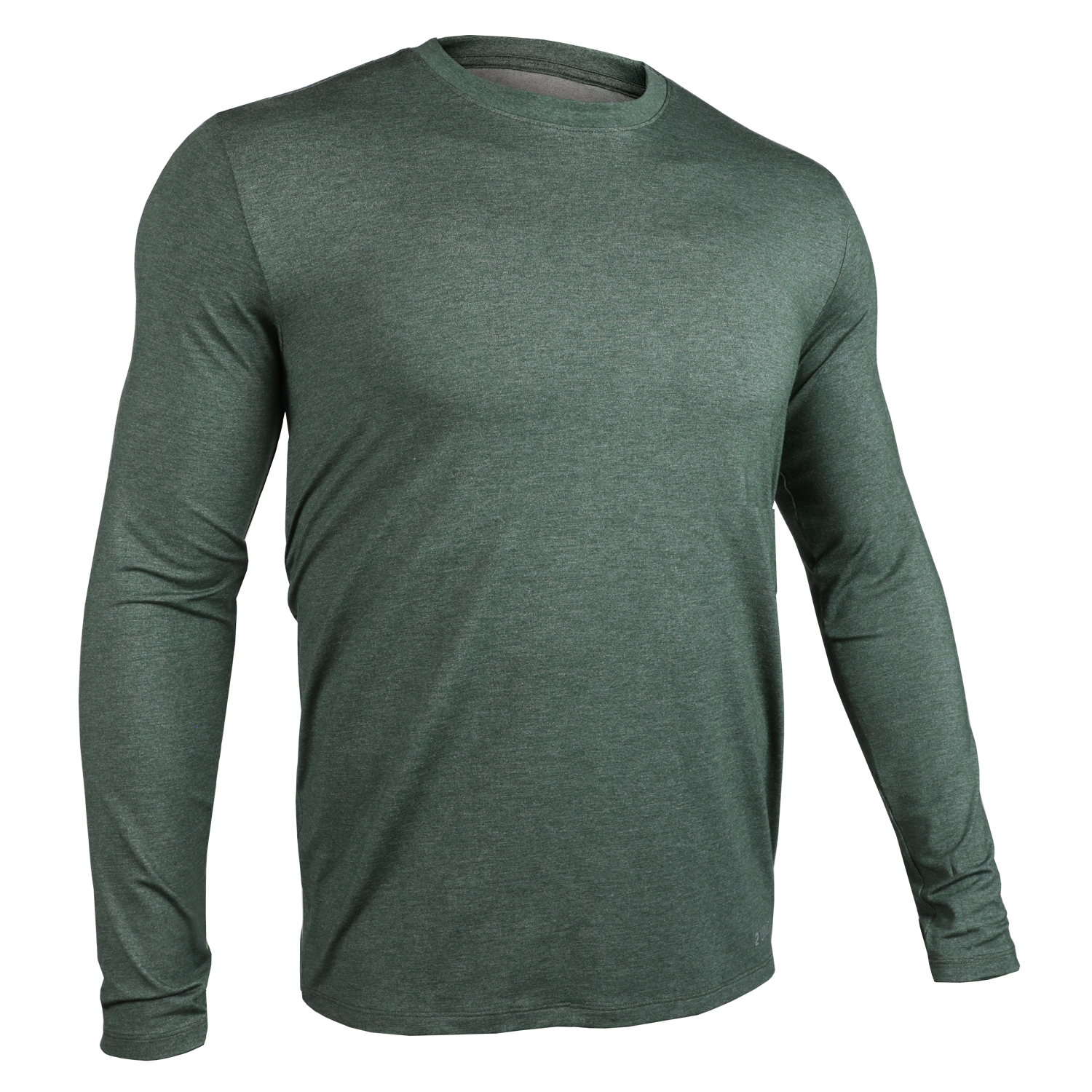 Luxury Long Sleeve Crew Tee - Heathered Forest Green