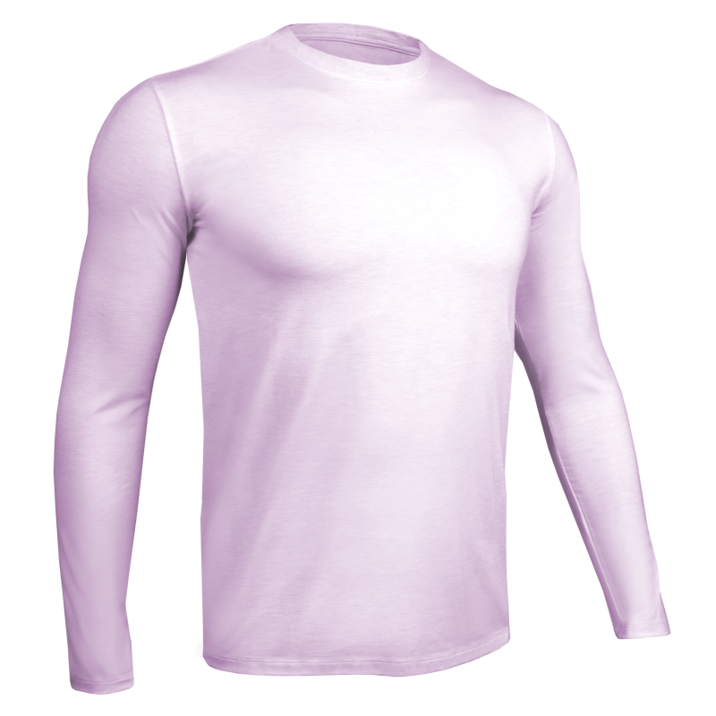 Luxury Long Sleeve Crew Tee - Heathered Lavender