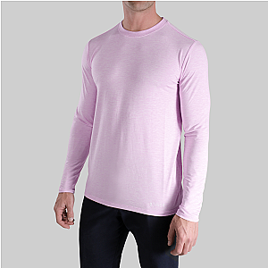 Luxury Long Sleeve Crew Tee - Heathered Lavender