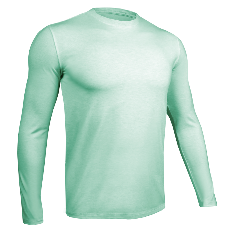 Luxury Long Sleeve Crew Tee - Heathered Mint Green