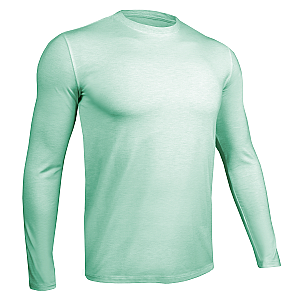 Luxury Long Sleeve Crew Tee - Heathered Mint Green