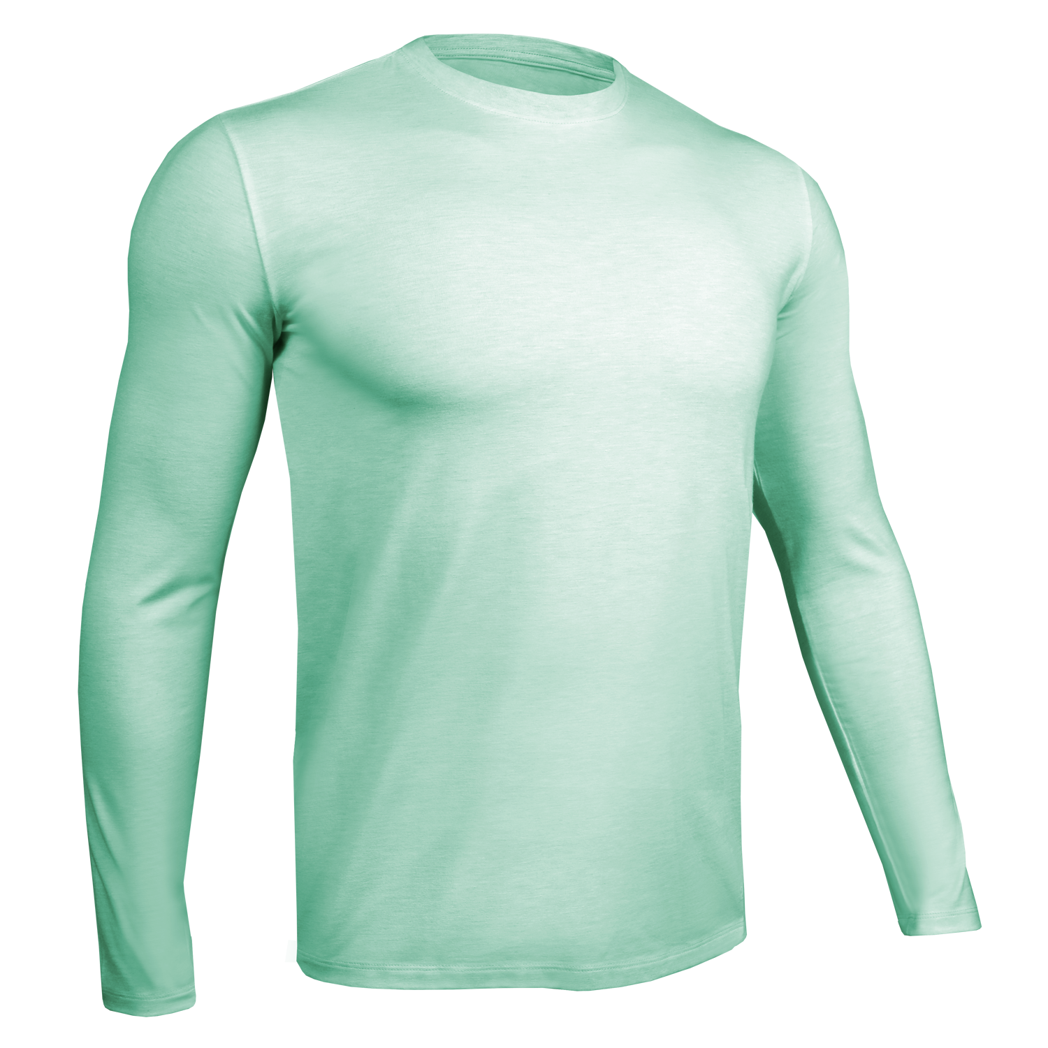 Luxury Long Sleeve Crew Tee - Heathered Mint Green