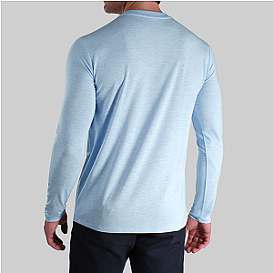 Luxury Long Sleeve Crew Tee - Heathered Light Blue