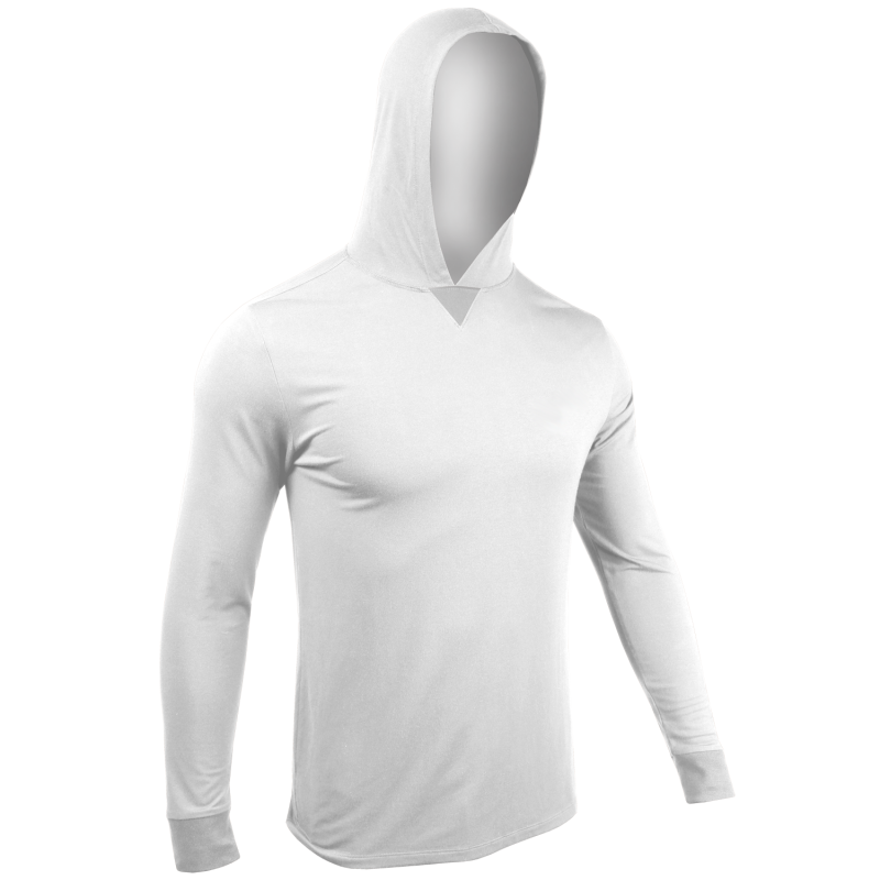Luxury Long Sleeve Hooded Tee - White