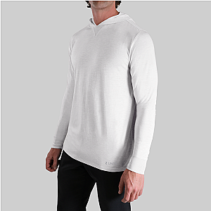 Luxury Long Sleeve Hooded Tee - White