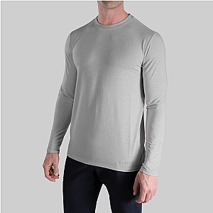 Luxury Long Sleeve Crew Tee - Grey