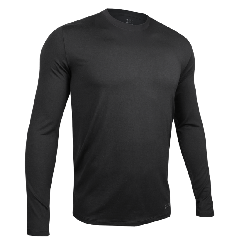 Luxury Long Sleeve Crew Tee- Black
