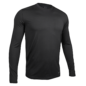 Luxury Long Sleeve Crew Tee- Black