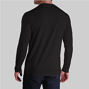 Luxury Long Sleeve Crew Tee- Black