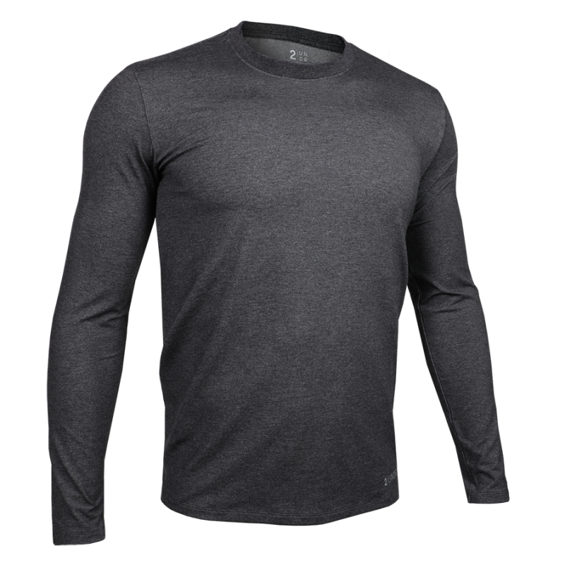 Luxury Long Sleeve Crew Tee - Charcoal