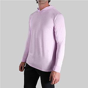 Luxury Long Sleeve Hooded Tee - Heathered Lavender