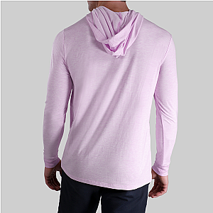 Luxury Long Sleeve Hooded Tee - Heathered Lavender