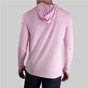 Luxury Long Sleeve Hooded Tee - Heathered Pink