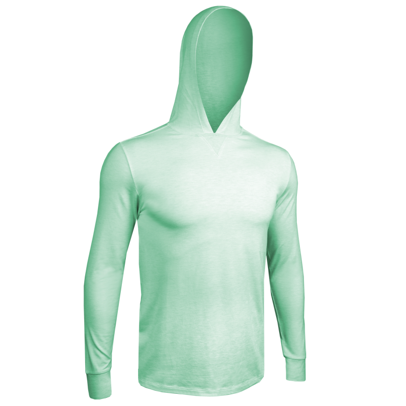 Luxury Long Sleeve Hooded Tee - Heathered Mint Green