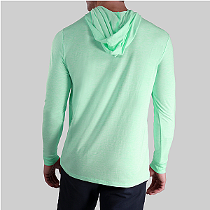 Luxury Long Sleeve Hooded Tee - Heathered Mint Green