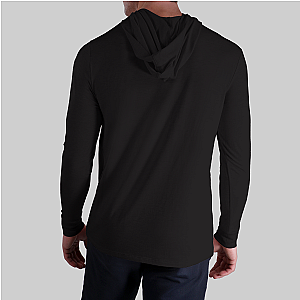 Luxury Long Sleeve Hooded Tee - Black