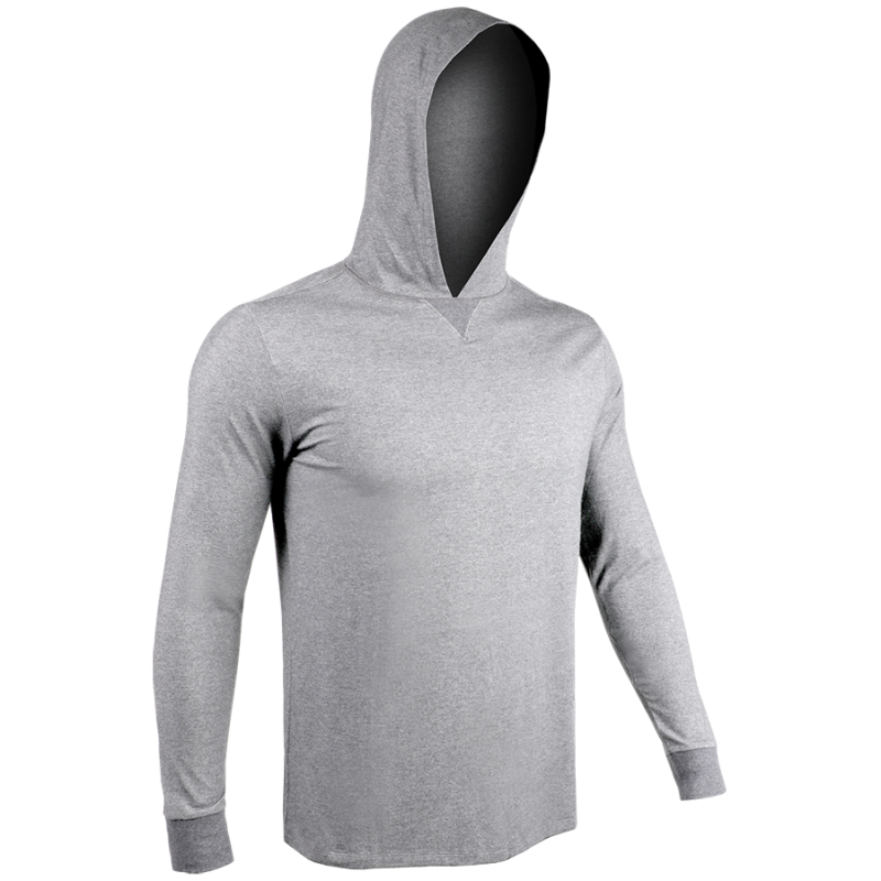 Luxury Long Sleeve Hooded Tee - Grey