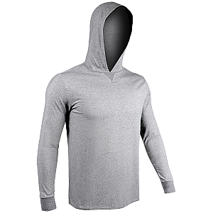 Luxury Long Sleeve Hooded Tee - Grey