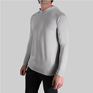 Luxury Long Sleeve Hooded Tee - Grey