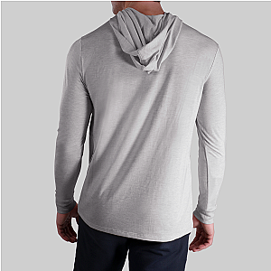 Luxury Long Sleeve Hooded Tee - Grey