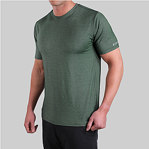 Luxury Crew Tee - Heathered Forest Green