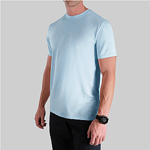 Luxury Crew Tee - Heathered Light Blue
